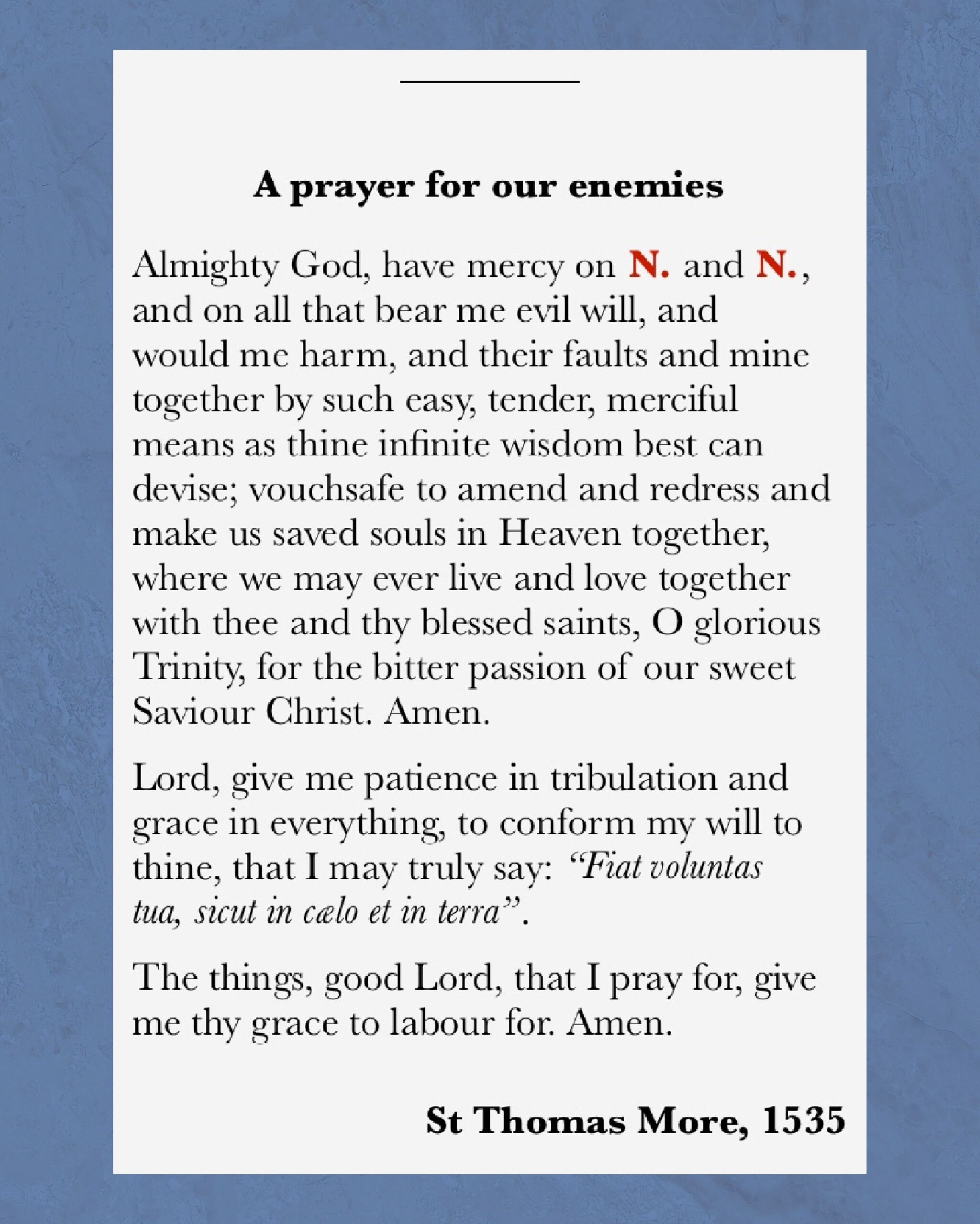 A Prayer for Our Enemies
